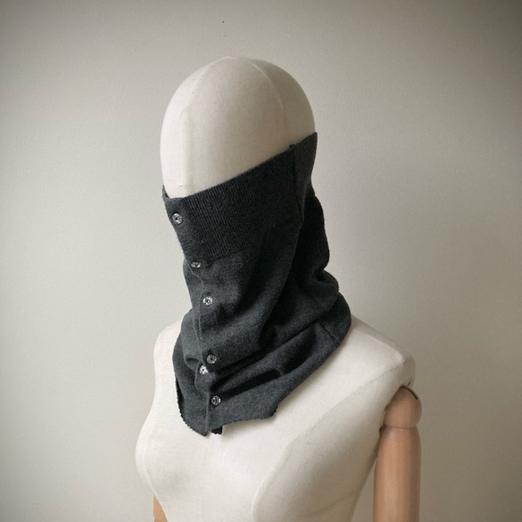 joodito 100% cotton sweater snood lightweight soft scarf turtleneck collar gray - Picture 2 of 9